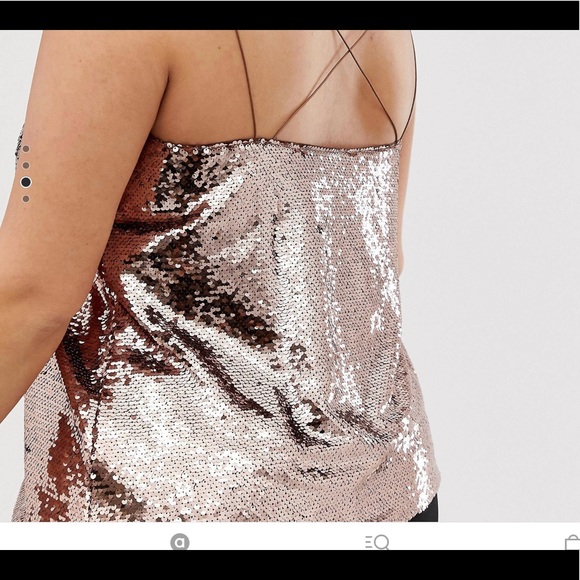 ASOS Design Curve sequin cami top with strap detail - Picture 3 of 4